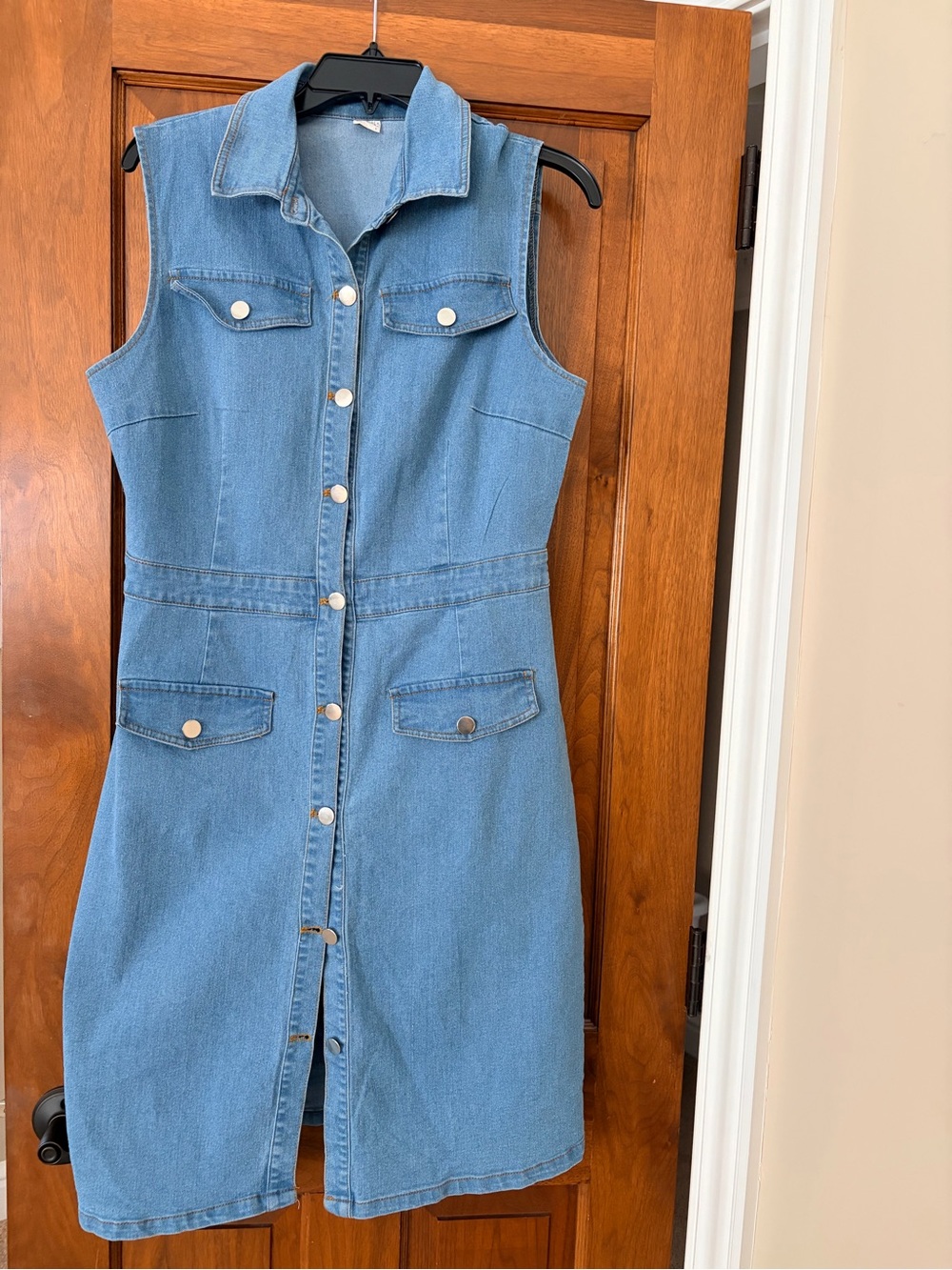 Source Unknown Sleeveless Denim Dress in Light Blue